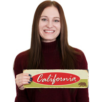 Vintage California sign with state motif