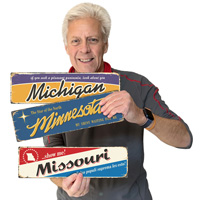 Vintage sign with Michigan theme