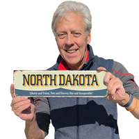 Nostalgic North Dakota plaque with state motto