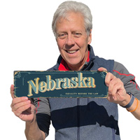 Nebraska state pride vintage sign