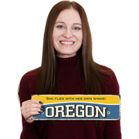 Vintage Oregon Sign: She Flies with Her Own Wings