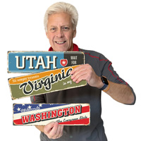Retro Utah state sign