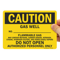 Gas well authorized personnel only sign