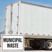 Caution: Municipal Waste Vehicle Safety Decal