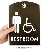 Restroom, with Men/ISA Handicapped Graphic Braille Signs