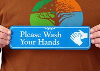 Please Wash Your Hands with Graphic ShowCase™ Signs