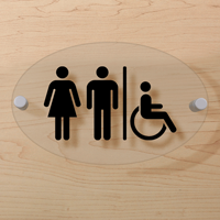 Unisex Handicap Restroom Symbol Sign