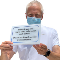 Social distancing sign for restaurant