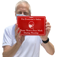 Wear face mask at church sign