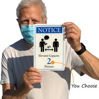 Maximum occupancy sign for an elevator