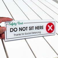 Do Not Sit Here Thanks For Social Distancing Desk Sign