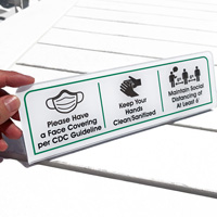 Keep Hands Clean Maintain Social Distancing Desk Sign