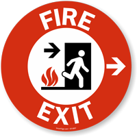 Adhesive fire floor sign