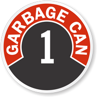 Garbage Can 1 Floor Label Kit