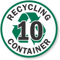 Recycling Container 10 Floor Sign & Label Kit