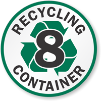 Floor sign for recycling container 8
