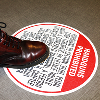 Handguns Prohibited Floor Sign For Texas