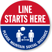 Maintain Social Distance Floor Sign