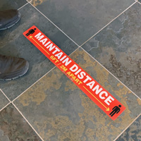 Mark off 6 feet apart standing areas