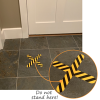 “X” shows where not to stand