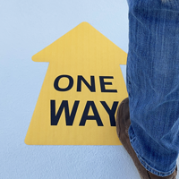 One way directional floor signs