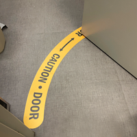 Caution Door Swing Area Floor Sign Strip