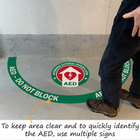 AED - Do Not Block Floor Decals