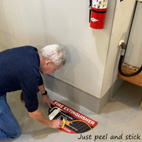 Peel and stick fire extinguisher decal