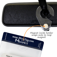 Mirror Tag Silver Magnetic Parking Placard