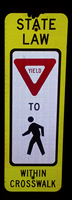 Law Yield Pedestrians Crossing Sign