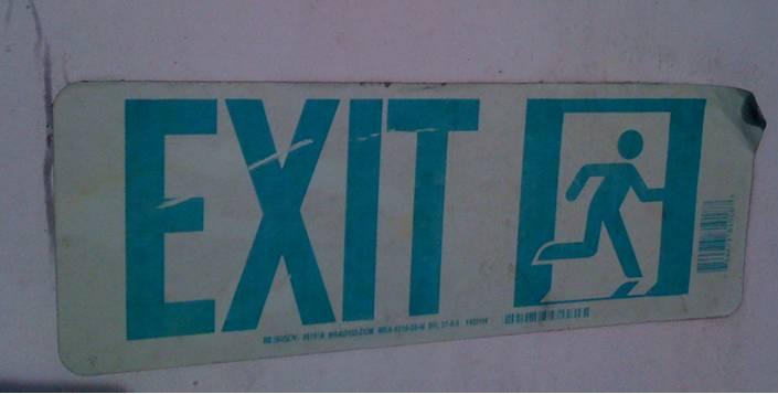 peeling-exit-sign