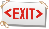 Exit Signs must be mounted using screws, not adhesives
