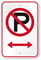 No Parking Symbol Sign With Bidirectional Arrow