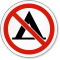 No Camping Symbol ISO Prohibition Circular Sign