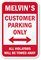 Customer Parking Only With Bidirectional Arrow Sign