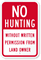 No Hunting Without Written Permission Sign
