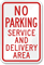 No Parking Service Delivery Area Sign