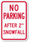 No Parking Snowfall Sign