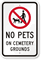 No Pets On Cemetery Grounds Sign