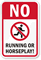 No Running Or Horseplay Pool Rules Sign