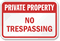 Private Property No Trespassing Sign (Red)