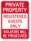 Private Property Registered Guests Only Sign