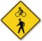 Bicycle With Pedestrian Graphic Share The Path Sign