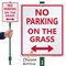 Directional No Parking on Grass Lawnboss Sign