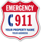 Custom Emergency 911 Phone Shield Sign