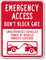 Emergency Access Don't Block Gate, Unauthorized Towed Sign