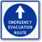 Emergency Evacuation Route Sign With Top Arrow Symbol