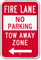 Fire Lane At Left, Tow-Away Zone Sign