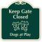 Keep Gate Closed Dogs At Play Sign