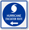 Hurricane Evacuation Route Left Arrow Sign